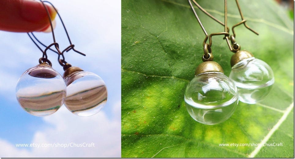 real-water-glass-bubble-earrings