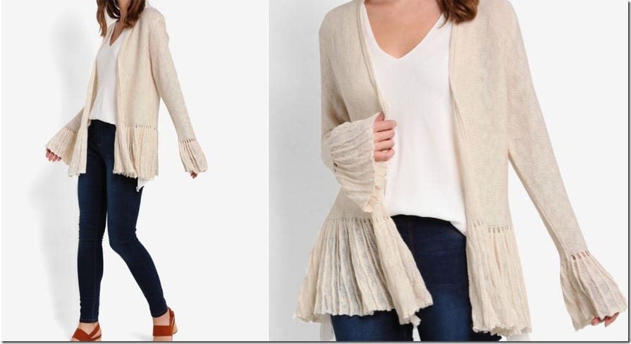 ribbed-knit-flare-sleeve-cardigan