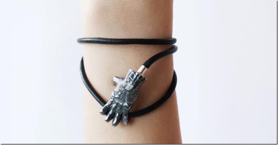 unisex-silver-hand-leather-bracelet