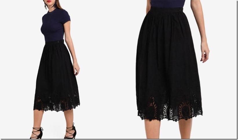 black-floral-lace-midi-skirt