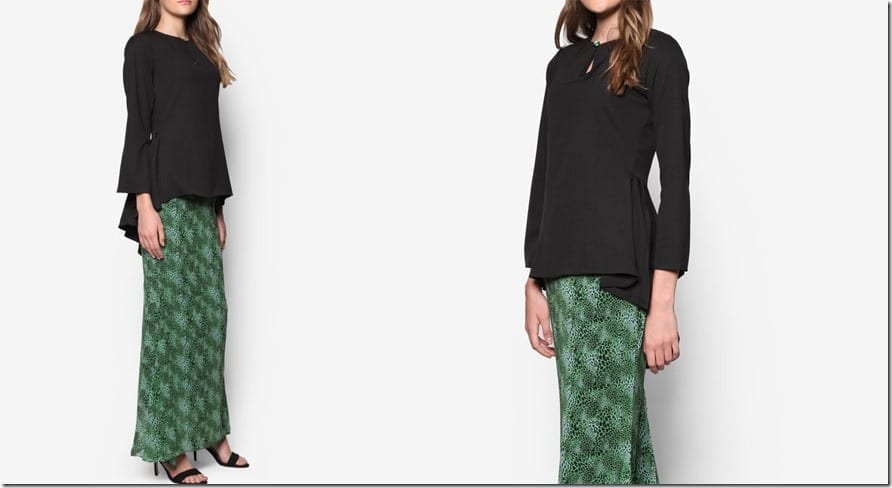 black-green-midi-peplum-kurung