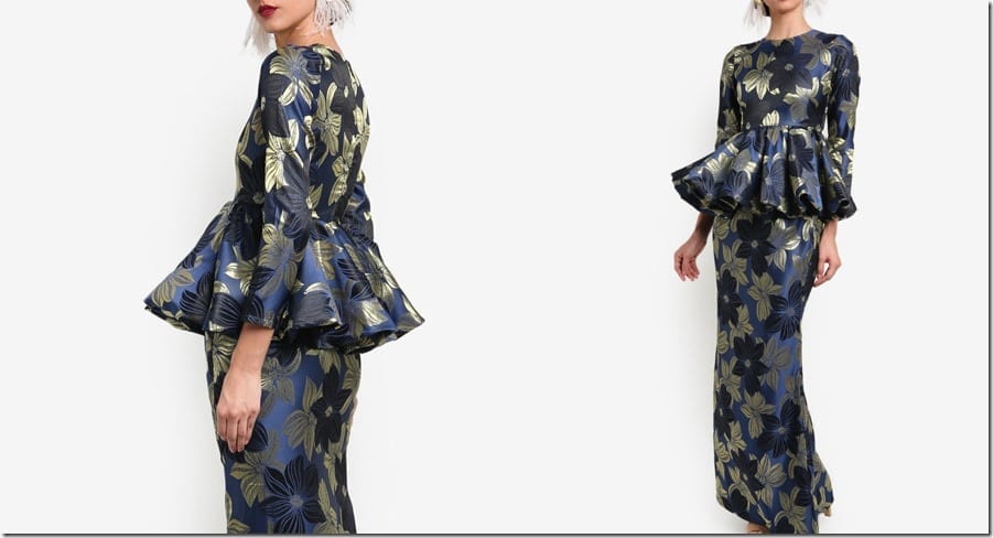 floral-navy-gold-folded-peplum-kurung