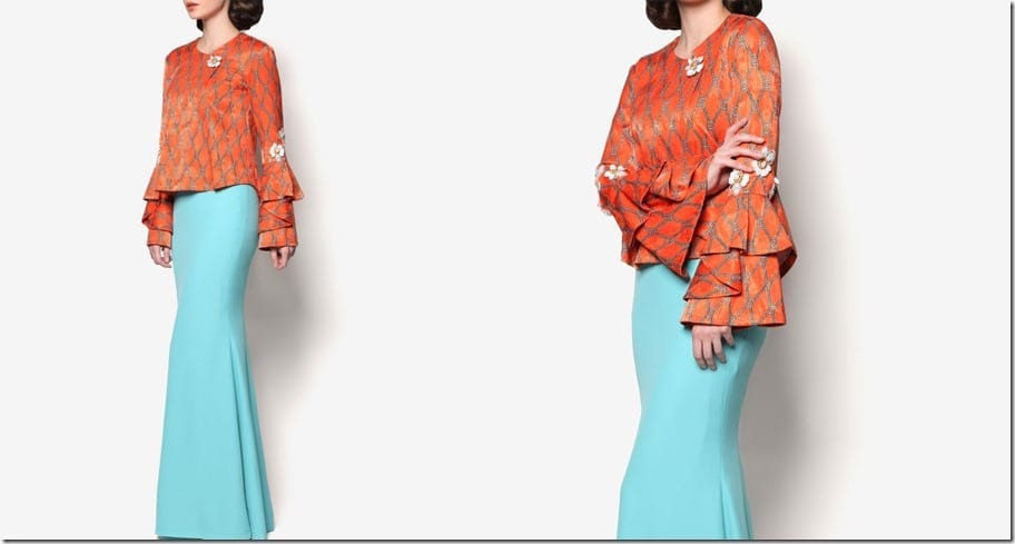 modern-orange-blue-kurung-statement-sleeves