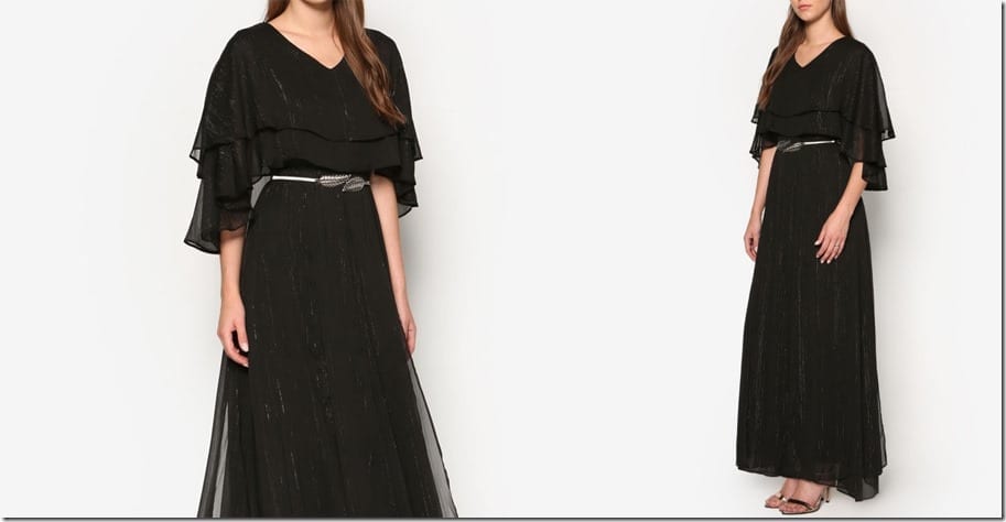 black-layered-cape-maxi-dress