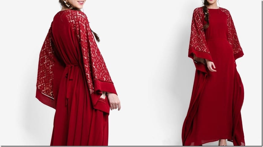 lace-sleeve-burgundy-kaftan-dress