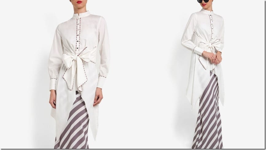 mandarin-collar-bow-waist-stripe-kurung