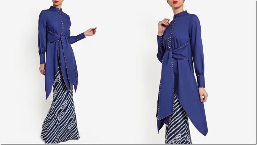 mandarin-collar-tie-waist-nautical-kurung