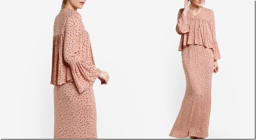 polka-dot-brown-gathered-empire-kurung