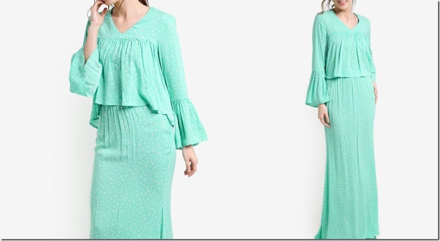 polka-dot-turquoise-gathered-empire-kurung