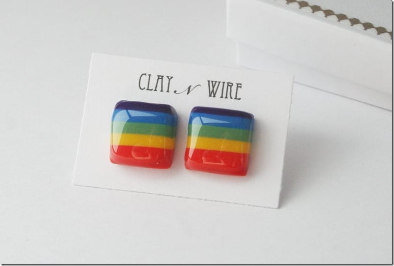 square-rainbow-pride-stud-earrings