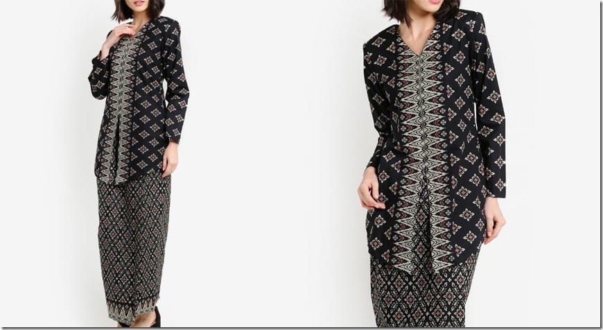 black-songket-print-cotton-modern-kebaya