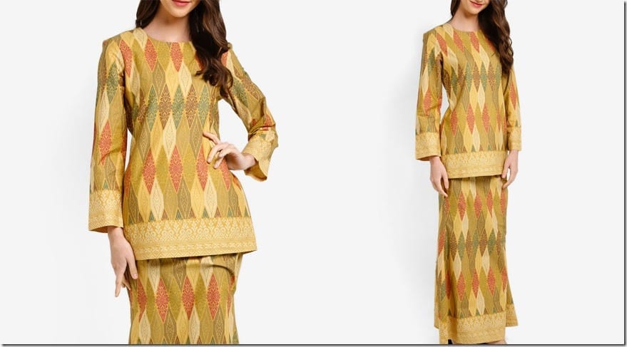 colorful-caramel-songket-print-mod-kurung