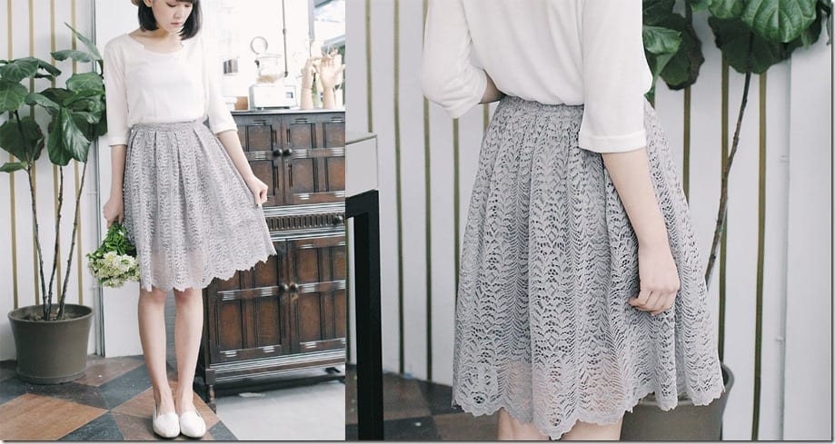 grey-double-layered-lace-midi-skirt