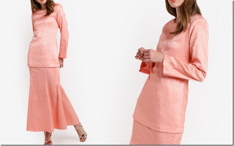 minimal-peach-jacquard-kurung-moden