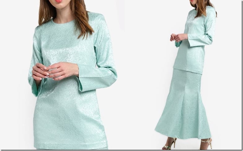 minimal-turquoise-jacquard-kurung-moden