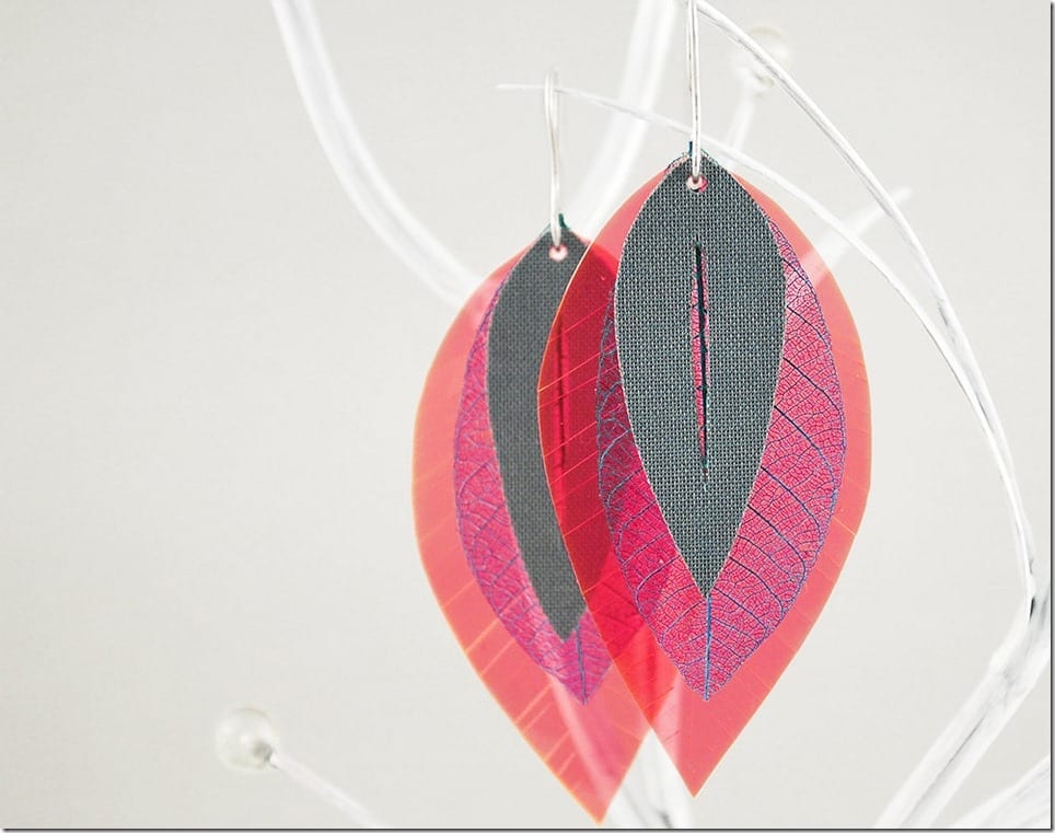 neon-pink-blue-grey-real-leaf-earrings