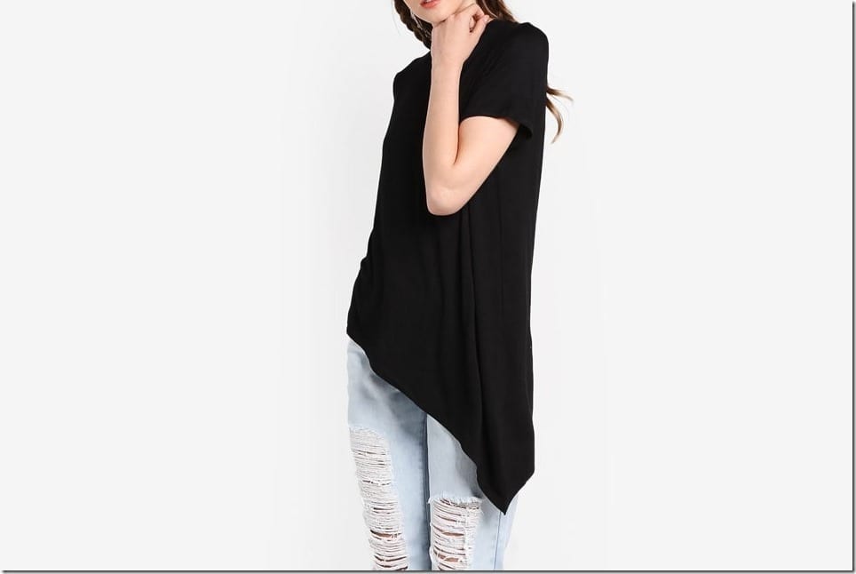 Black Tops With FUN Asymmetrical Hemlines