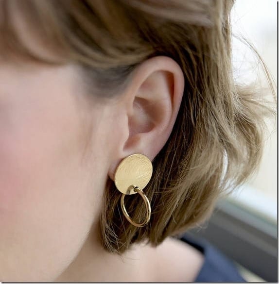 gold-disc-round-hoop-stud-earrings