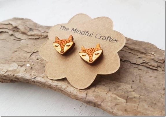 sleeping-fox-face-stud-earrings