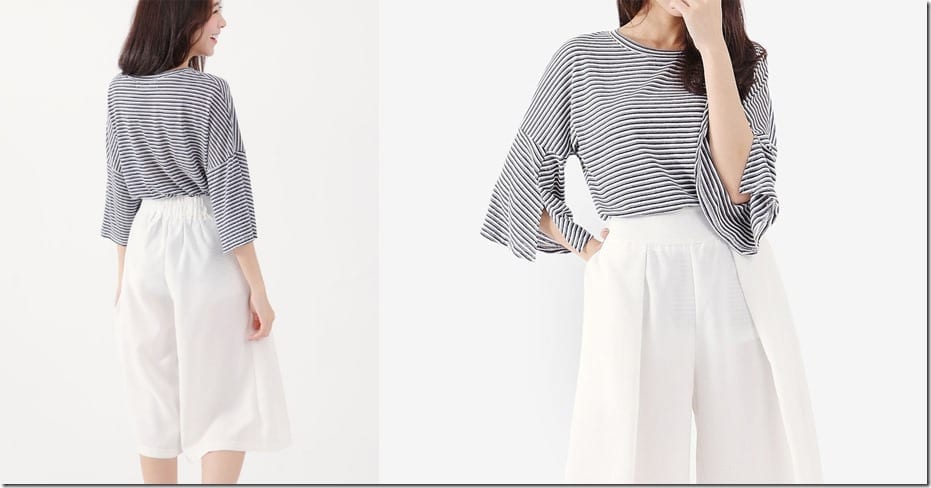 stripe-split-sleeve-top