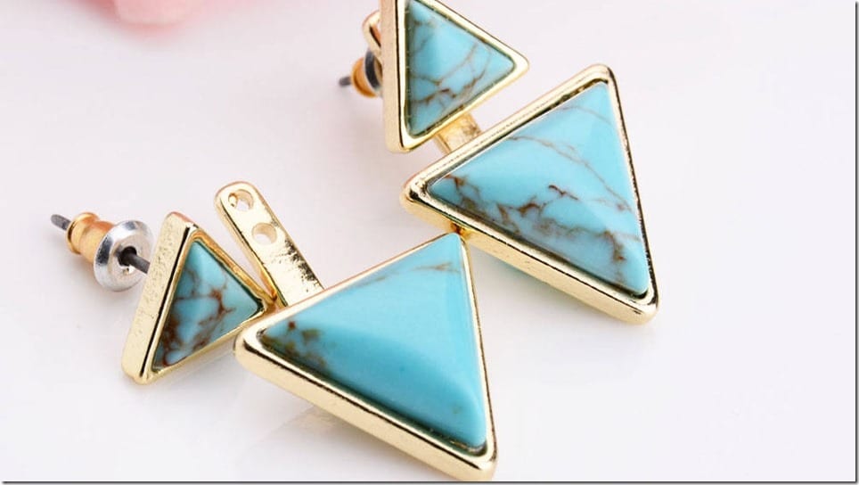 turquoise-gold-triangle-ear-jacket-earrings