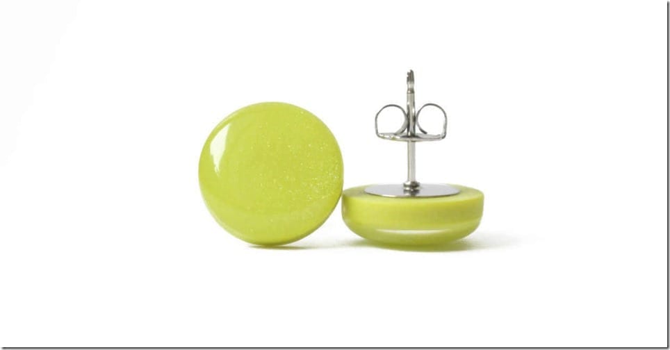 green-stud-earrings