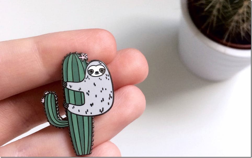 sloth-cactus-enamel-pin