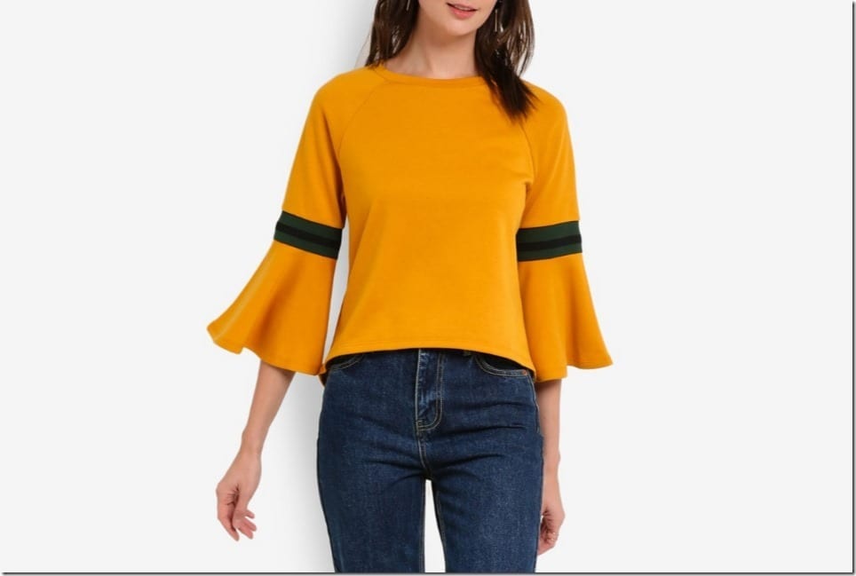 Flare Sleeve Blouse Style With A Sporty Appeal