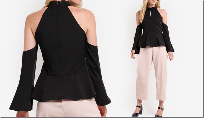 black-cold-shoulder-peplum-top