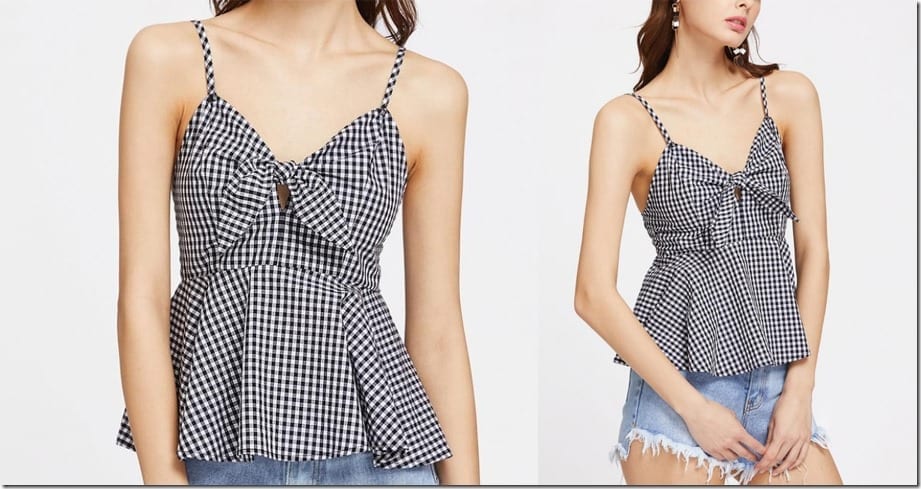 gingham-bow-peplum-cami-top