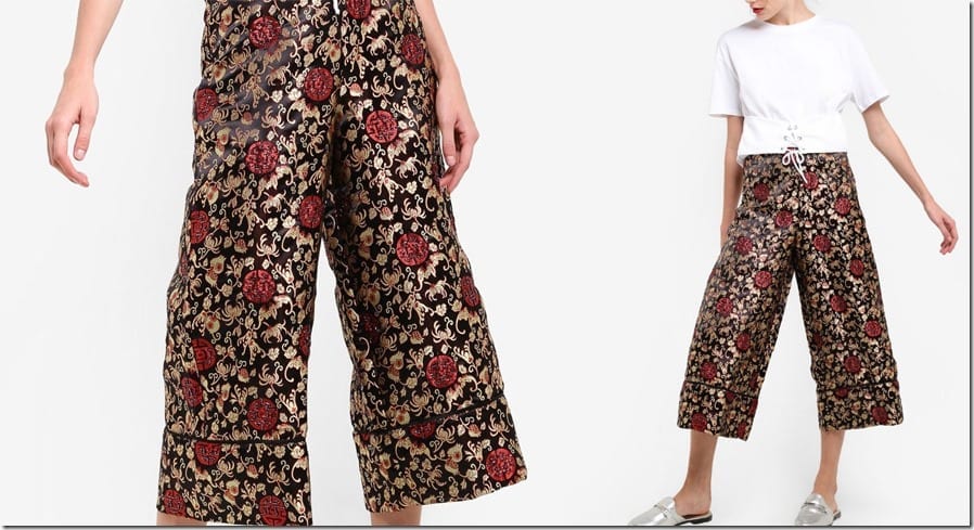 metallic-floral-print-culottes