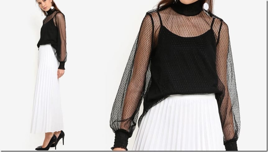 smocked-mock-neck-mesh-top