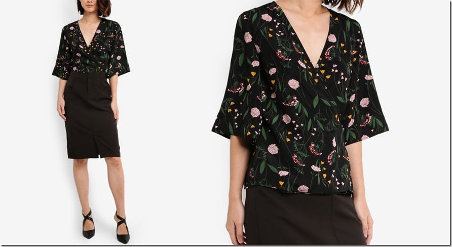 black-floral-tie-wrap-blouse