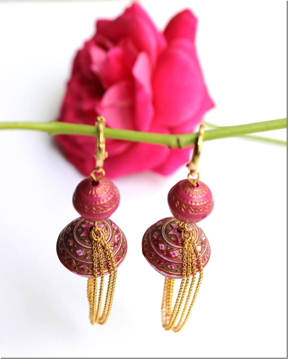 bollywood-inspired-hot-pink-gold-earrings