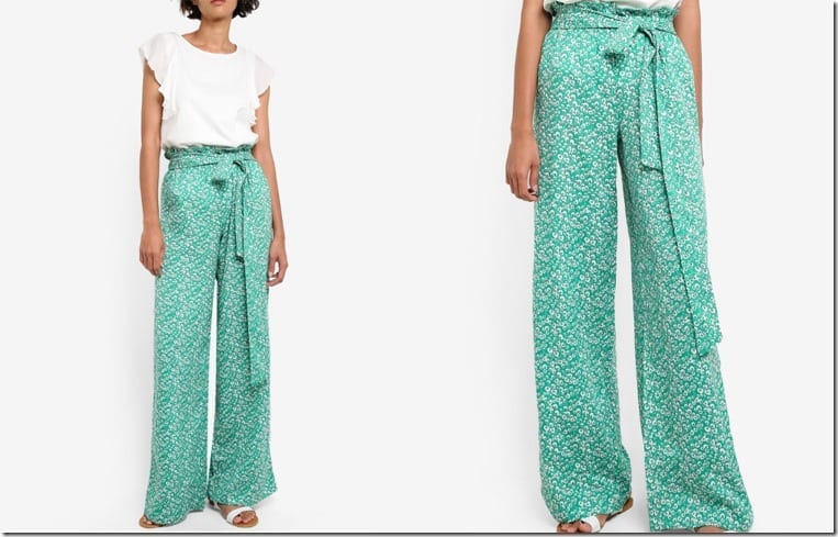 leaf-print-green-palazzo-pants