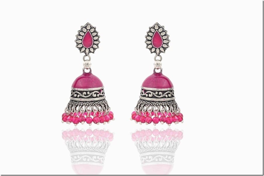 pink-boho-jhumka-earrings