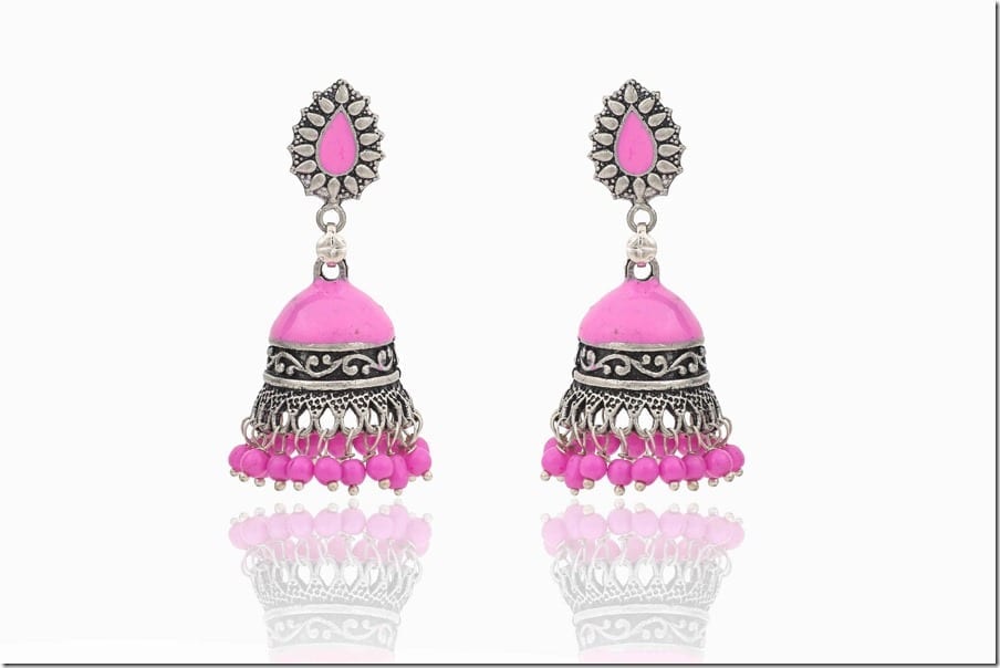 pink-meenakari-jhumka-earrings