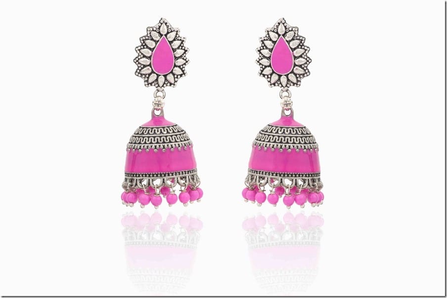 pink-traditional-jhumka-earrings