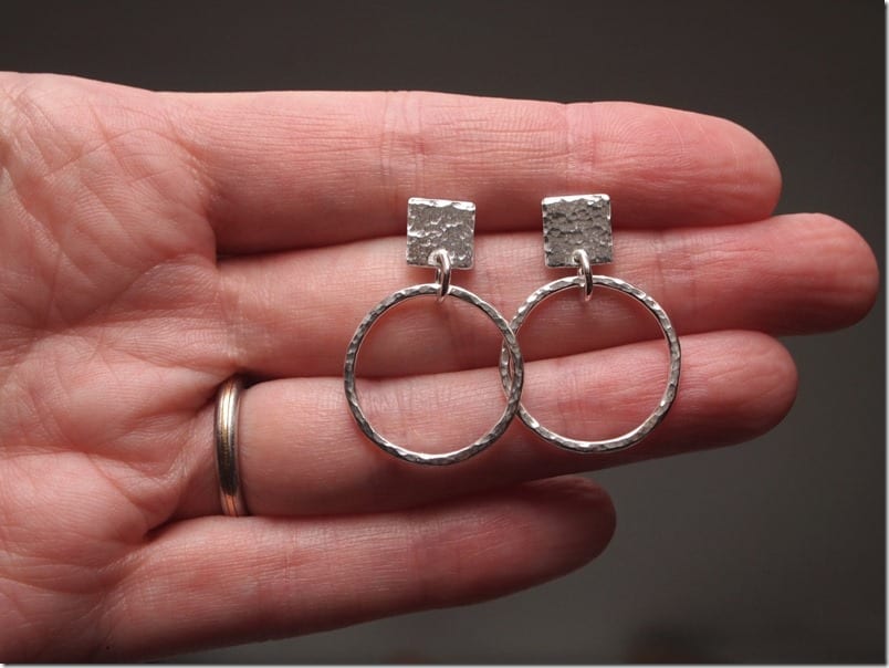 square-stud-hoop-earrings