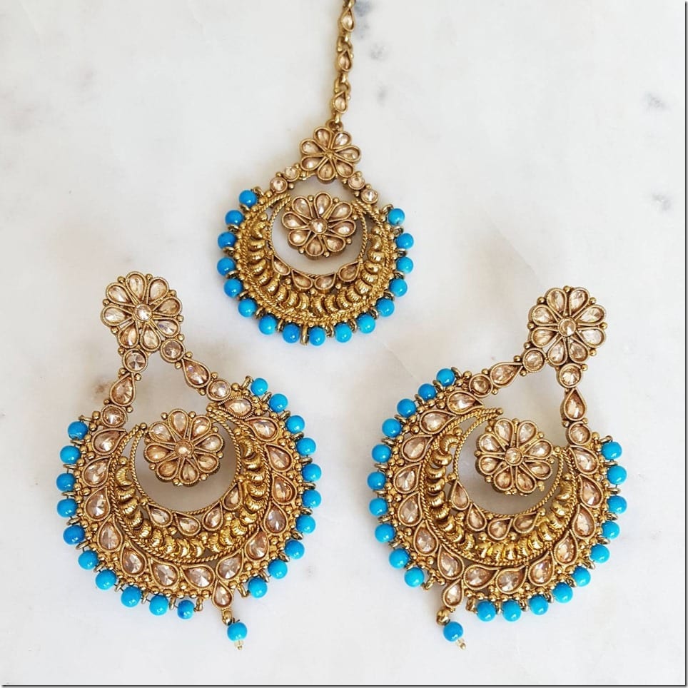 turquoise-blue-gold-earring-tikka-set