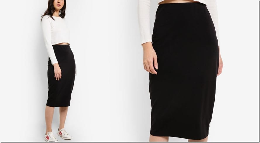 black-basic-bodycon-midi-skirt