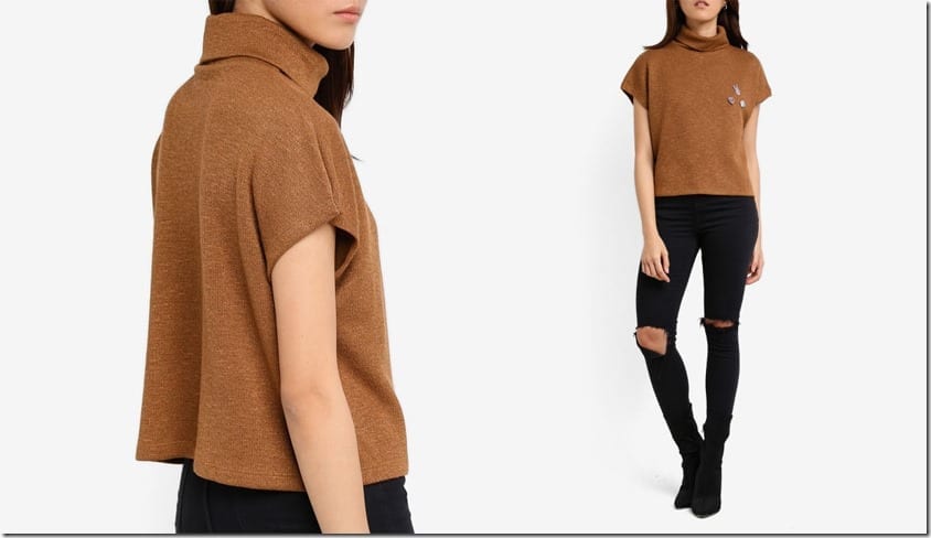 brown-high-neck-drop-shoulder-top