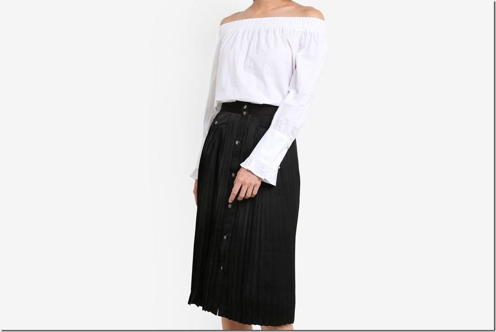 The Pleated Button Down Midi Skirt Style