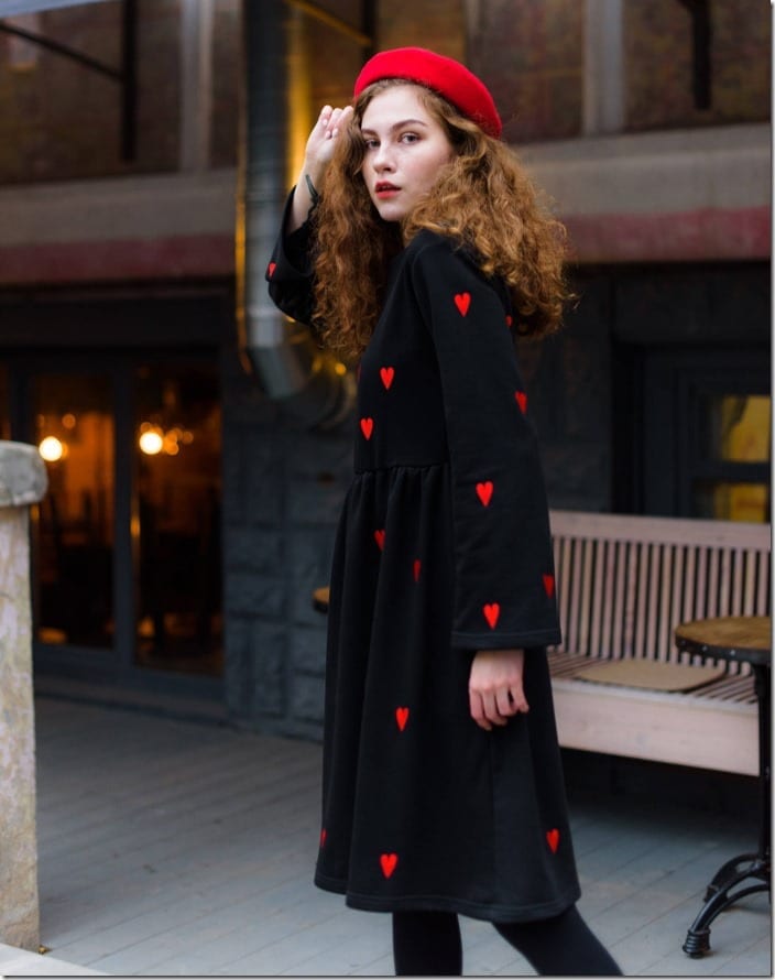 embroidered-red-heart-black-dress