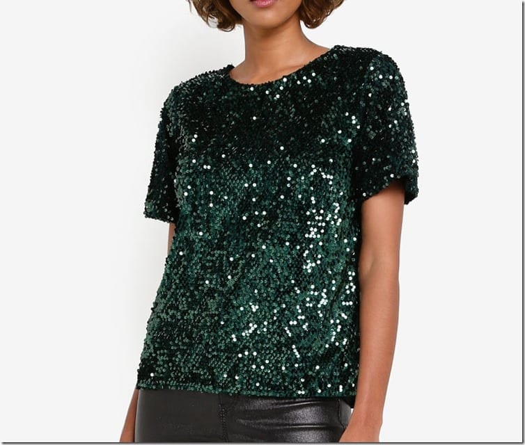 green-sequin-short-sleeve-top