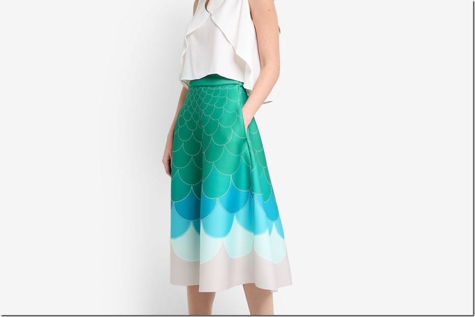 The Ombre Fish Scale Midi Skirt Style