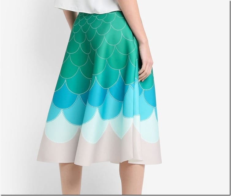 ombre-green-fish-scale-midi-skirt