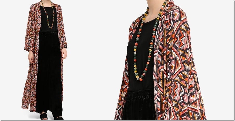 pixel-print-style-longline-cardigan