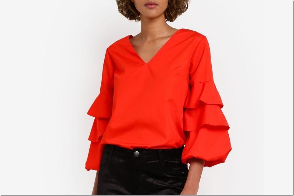 5 Statement RED Blouse Styles For Your Christmas Party OOTD