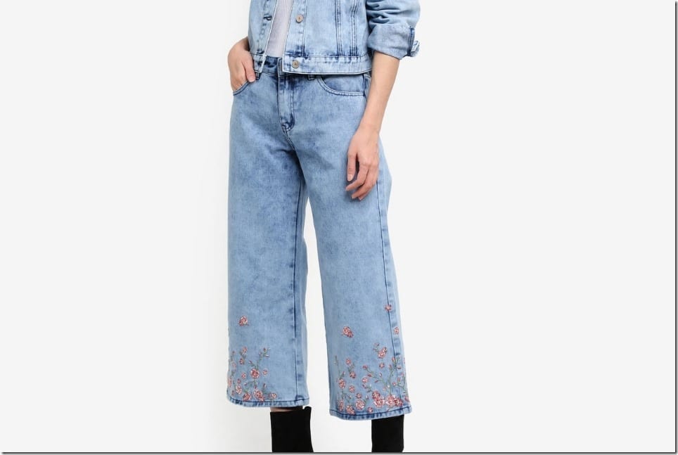 Chinese New Year 2018 Culottes ~ Denim Culottes With Subtle Embroidery